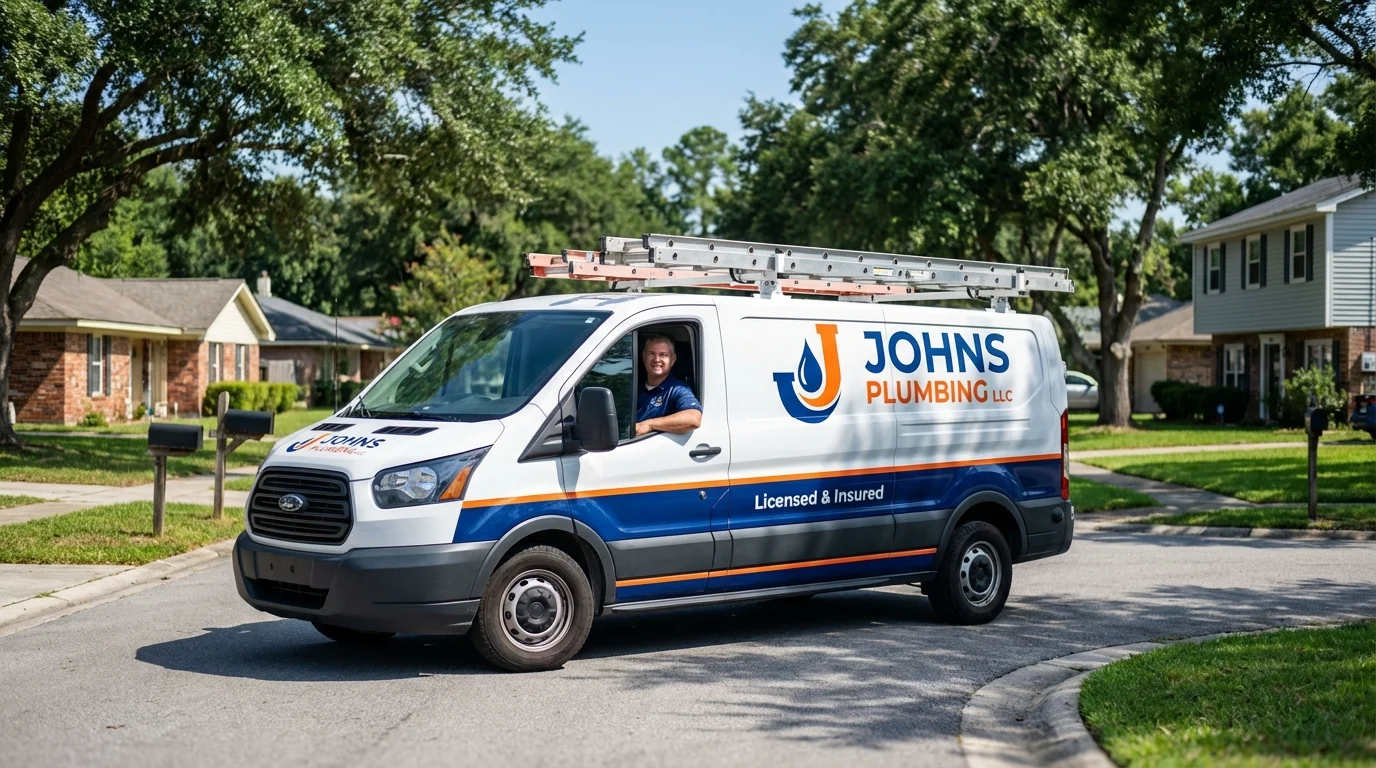Johns Plumbing LLC service van in Catoosa, OK