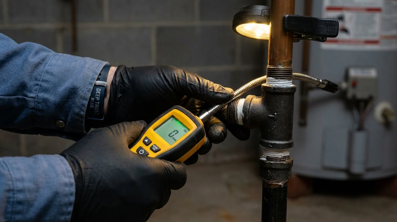 Gas leak detection with electronic sniffer by Johns Plumbing LLC in Catoosa