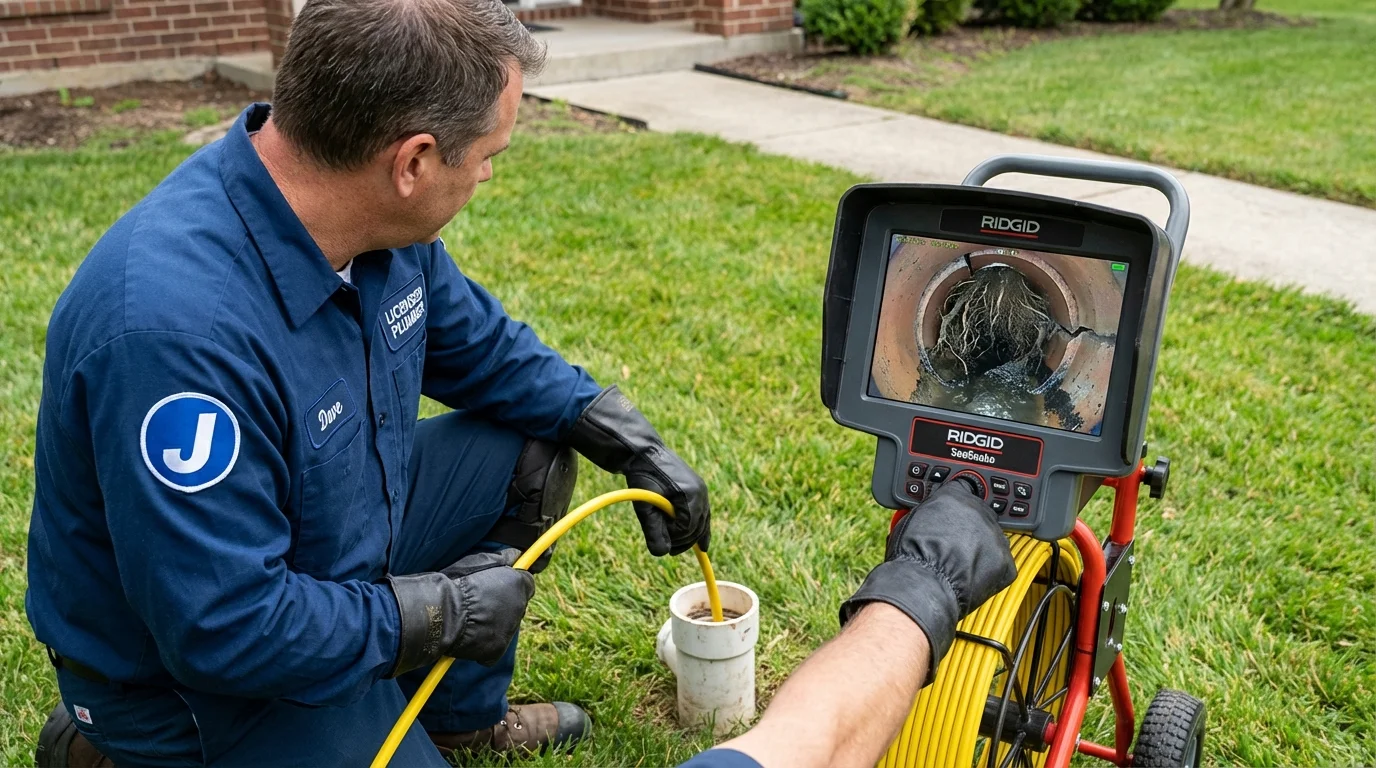 Sewer camera inspection being performed by Johns Plumbing LLC in Catoosa